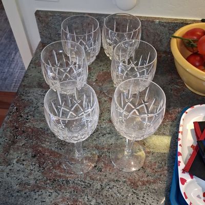 Sale Photo Thumbnail #95: Waterford Crystal Lismore Wine Glasses - Set of 6
