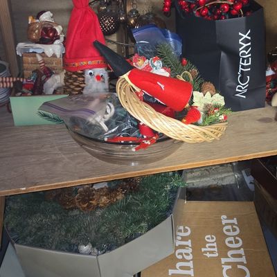 Assorted Holiday Decor and Storage Lot