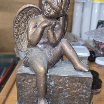 Sale Photo Thumbnail #354: Vintage Figural Cherub Vanity Mirror