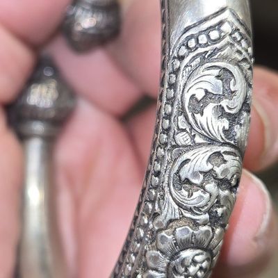 Sale Photo Thumbnail #76: Vintage Indian Sterling Silver Gokhru Bangle