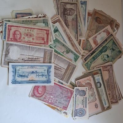 Sale Photo Thumbnail #370: Collection of Mid-20th Century Southeast Asian and International Banknotes
