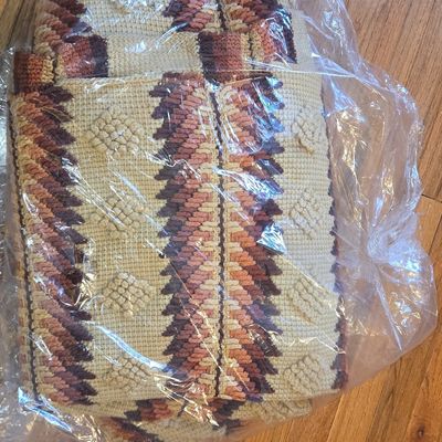 Sale Photo Thumbnail #252: Vintage Mid-Century Modern Geometric Needlepoint Wall Hanging