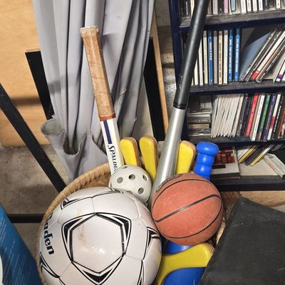 Assorted Vintage and Modern Sports Equipment Collection