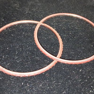 Pair of Copper Tone Etched Bangles