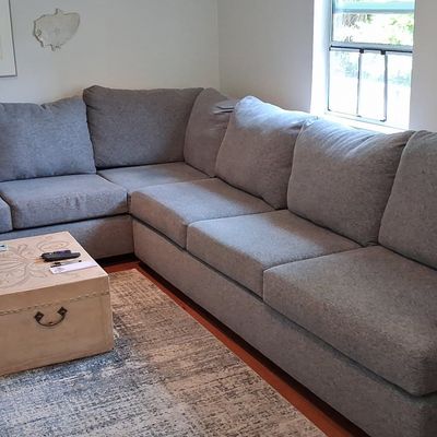 Sale Photo Thumbnail #27: Living Spaces Hampstead Graphite LAF Sleeper Sectional Sofa