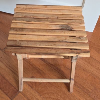 Vintage Wooden Folding Stool / Side Table
