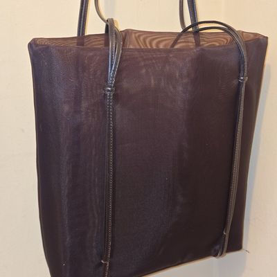 Sale Photo Thumbnail #85: BALLY Vintage Brown Leather Braids Straps Shopper Tote Bag