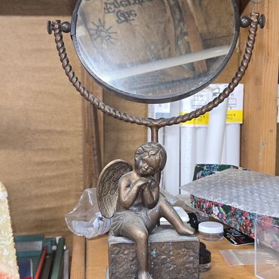 Sale Photo Thumbnail #353: Vintage Figural Cherub Vanity Mirror