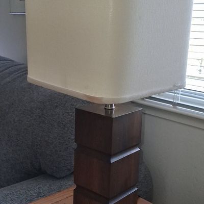 Stacked Wooden Block Table Lamp