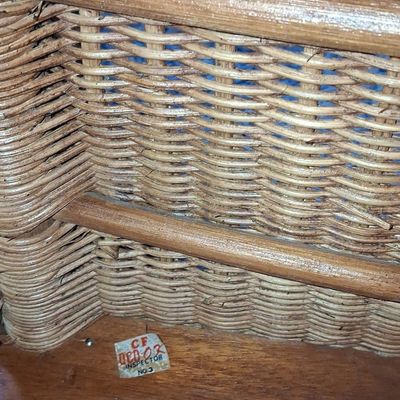 Sale Photo Thumbnail #270: Vintage Wicker and Wrought Iron Barrel Chair by Frederic Weinberg