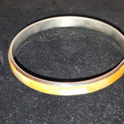 Sale Photo Thumbnail #148: Sterling Silver and Honey-Toned Mother of Pearl Inlay Bangle