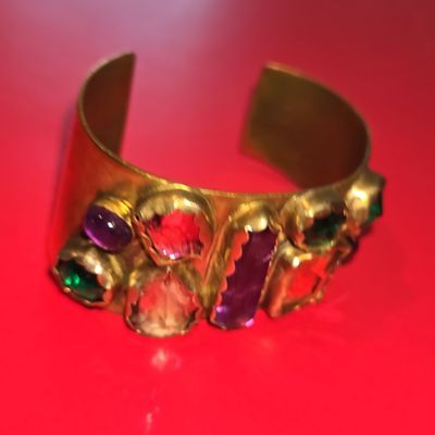 Sale Photo Thumbnail #291: Vintage Multi-Gemstone Artisan Cuff Bracelet