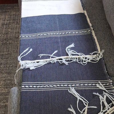 Sale Photo Thumbnail #24: Handwoven Cotton Tallit, Jewish Prayer Shawl