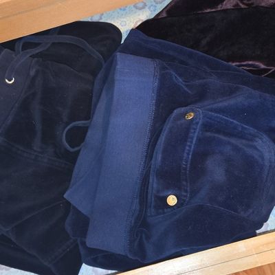 Juicy Couture Navy Velour Track Pants