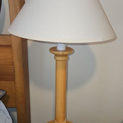 Mid-Century Modern Style Turned Wood Table Lamp