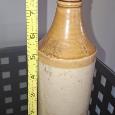Antique Two-Tone Stoneware Ginger Beer Bottle