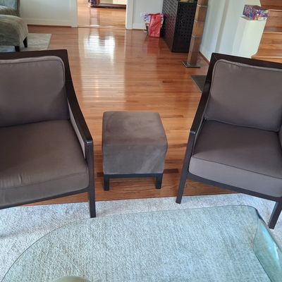 Sale Photo Thumbnail #30: Modernist Accent Chair and Ottoman Set