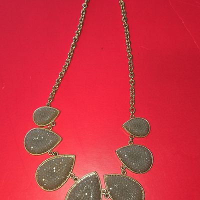 Druzy Teardrop Statement Necklace