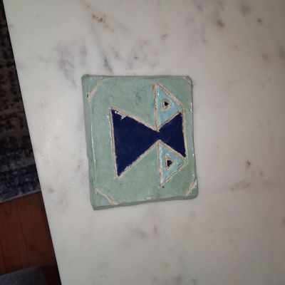 Sale Photo Thumbnail #266: Mid-Century Modern Studio Pottery Tile with Fish Motif