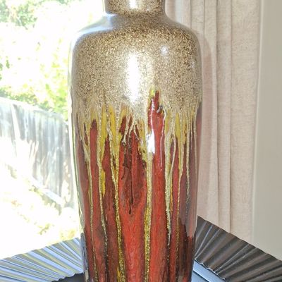 Decorative Ceramic Vase with Artificial Magnolia Arrangement