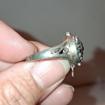 Vintage Sterling Silver Sun Face Poison Ring
