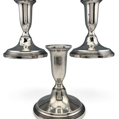 Three Sterling Silver Candlesticks
