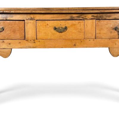 19th Century Pine Three-Drawer Serving Table