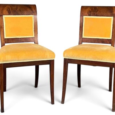 Pair Of Empire Mahogany Side Chairs