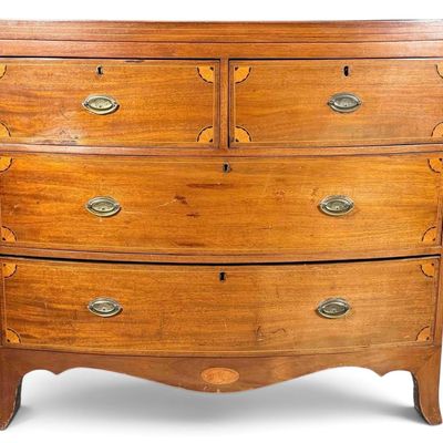 Federal Style Bowfront Mahogany Chest Of Drawers