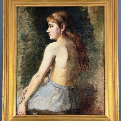 Woman With Gold Earring, Continental School, 19th Century, Oil On Canvas.