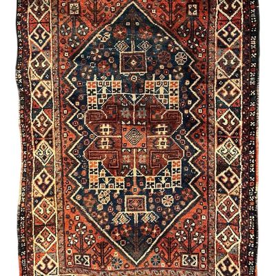 Hand Knotted Kurdish Tribal Wool Rug