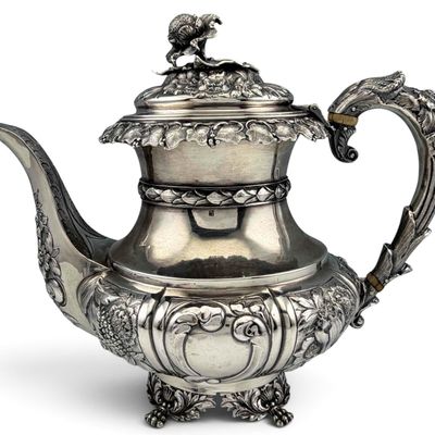 George IV Sterling Silver Teapot, Charles Fox II
