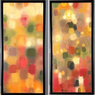 Jeremy Farson (California, Contemporary), Abstract Diptych, Oil On Canvas