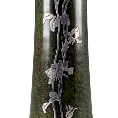 Heintz Sterling On Patinated Bronze Arts & Crafts Vase, c. 1915