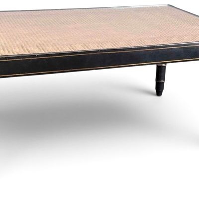 Chinoiserie Cane Top Coffee Table With Gilt Decoration