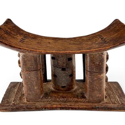 Ashanti Carved Wood Stool