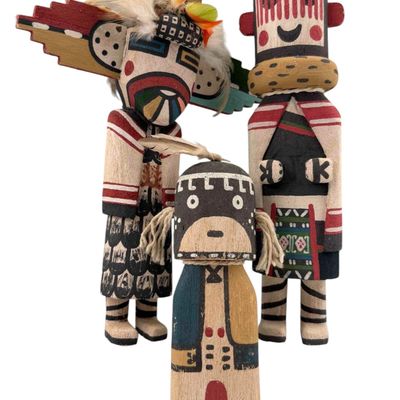Three Hopi Carved Kachina Dolls