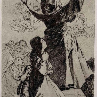 Francisco Goya (Spanish, 1746-1828), Lo Que Puede Un Sastre!, Los Caprichos, Plate 52, Aquatint