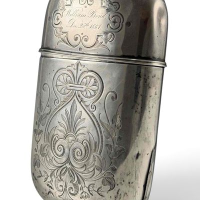 Civil War Medal of Honor Recipient William S. Bond Sterling Silver Presentation Flask