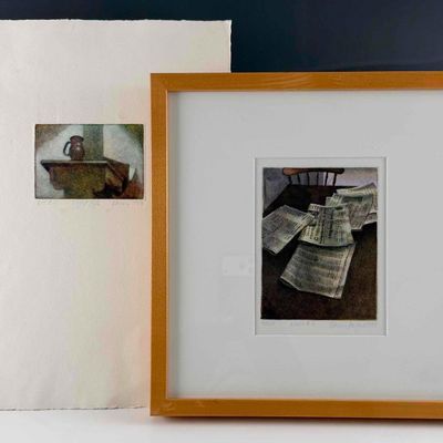 Darien Payne (American, 20th C.), Two Etchings