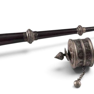 Tibetan Prayer Wheel & Dung-Chen Buddhist Ceremonial Horn