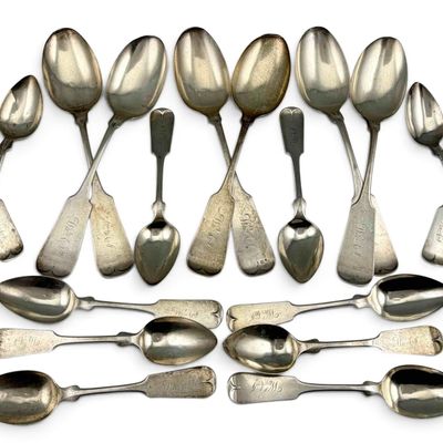 19th Century Sterling And Coin Silver Spoons
