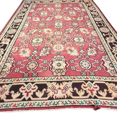 Vintage Flatweave Kilim Area Rug With Floral Design