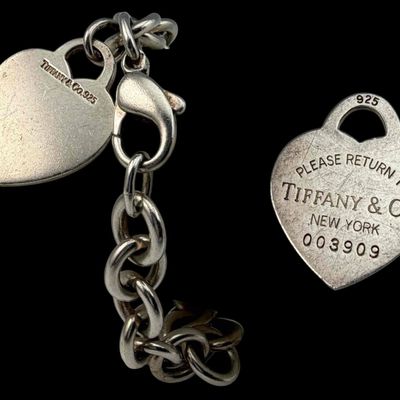 Tiffany& Co. Sterling Silver Heart Tag Bracelet And "Return To Tiffany" Pendant