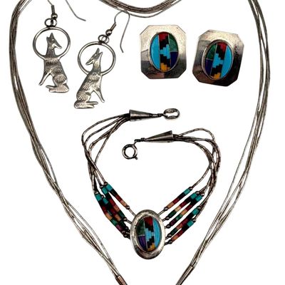 Grouping Of Native American Sterling Silver jewelry