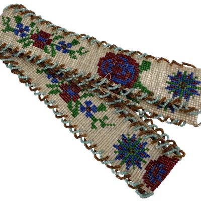 Native American Plains Loom-Beaded Belt