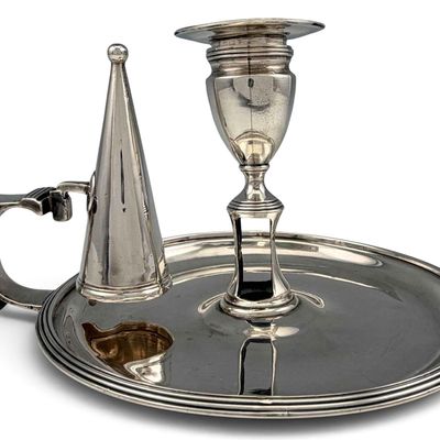 George III Sterling Silver Chamberstick With Candle Snuffer, John Mewburn