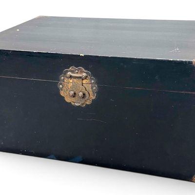 Asian Black Lacquer Storage Chest