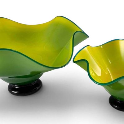 Two California Studio Art Glass Bowls