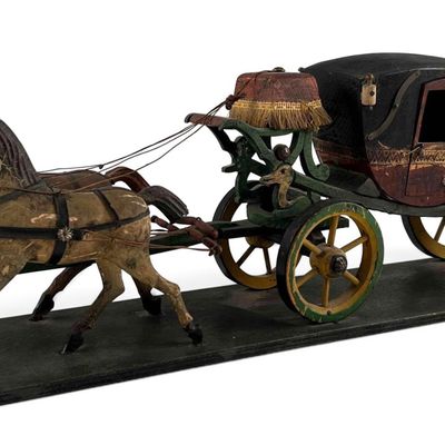 German Wooden Stagecoach Model